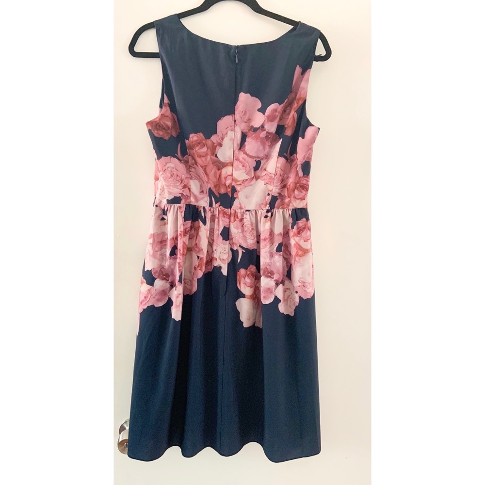 Adrianna Papell navy & floral cocktail dress